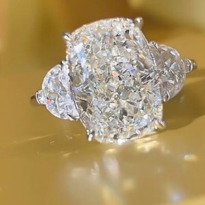 8Ct Cushion Long Cut Swarovski Solitaire Men's Pinky Ring